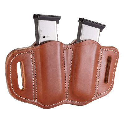 1791 Gunleather Single Stacked Magazine Double Magazine Pouch 2.1 OWB Ambidextrous Leather Classic Brown