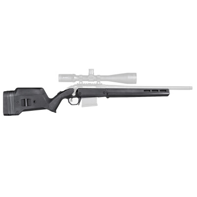 Magpul Hunter Stock for Ruger American Short Action Calibers M-LOK Modular Attachment Slots Aluminum Bedding Block Adjustable LOP Spacers Polymer Matte Black