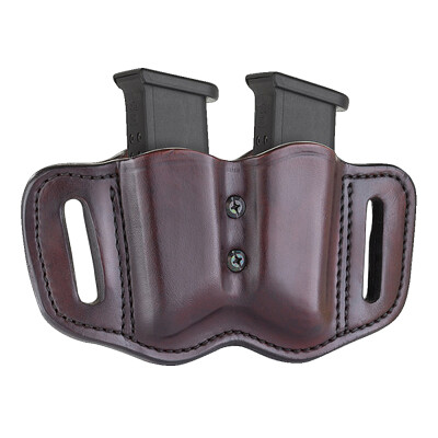1791 Gunleather Double Stacked Polymer Magazine Double Magazine Pouch 2.2 OWB Ambidextrous Leather Signature Brown