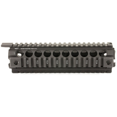 Midwest Industries AR-15 Gen 2 Two Piece Drop In Mid-Length Hand Guard Quad Rail 6061 Aluminum Hard Coat Anodized Matte Black