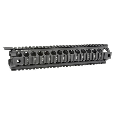 Midwest Industries AR-15 Gen 2 Two Piece Drop In Rifle Length Hand Guard Quad Rail 6061 Aluminum Hard Coat Anodized Matte Black