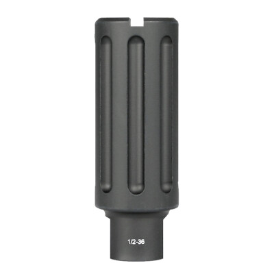 Midwest Industries Blast Can AR-15 Muzzle Device Threaded 1/2x36 9mm Caliber Diameter 6061 Aluminum Hard Coat Anodized Matte Black