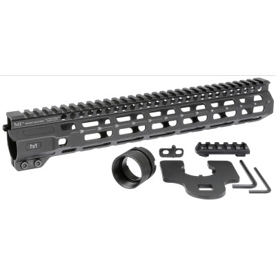 Midwest Industries AR-15 Combat Rail 12.625" One Piece Free Float Hand Guard M-LOK/Picatinny 6061 Aluminum Hard Coat Anodized Finish Matte Black