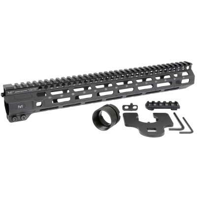 Midwest Industries AR-15 Combat 14" One Piece Free Float M-LOK Hand Guard 6061 Aluminum Hard Coat Anodized Matte Black