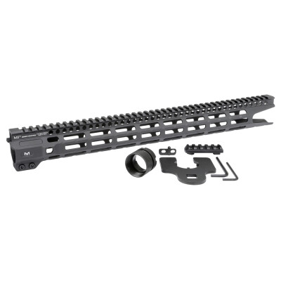 Midwest Industries AR-15 Combat 17.5" One Piece Free Float M-LOK Hand Guard 6061 Aluminum Hard Coat Anodized Matte Black