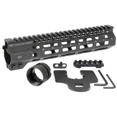 Midwest Industries AR-15 Combat Rail 9.5" One Piece Free Float Hand Guard M-LOK/Picatinny 6061 Aluminum Hard Coat Anodized Finish Matte Black