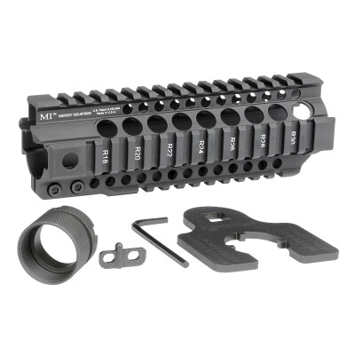 Midwest Industries AR-15 Combat Rail T-Series 7.25" One Piece Free Float Hand Guard 6061 Aluminum Hard Coat Anodized Matte Black Finish
