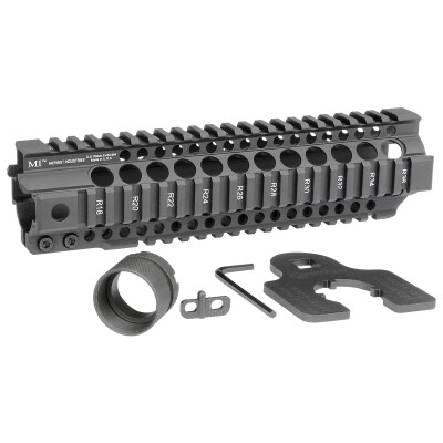 Midwest Industries AR-15 Combat Rail T-Series 9.25" One Piece Free Float Hand Guard 6061 Aluminum Hard Coat Anodized Matte Black Finish