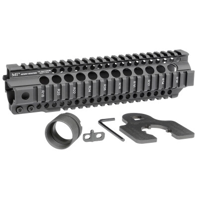 Midwest Industries AR-15 Combat Rail T-Series 9.5" One Piece Free Float Hand Guard 6061 Aluminum Hard Coat Anodized Matte Black Finish