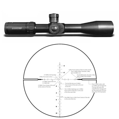 Lucid MLX 4.5-18x44 Rifle Scope MLX Etched Glass Reticle 30mm Tube Diameter 1/10 MIL Adjustable Parallax First Focal Plane Matte Black