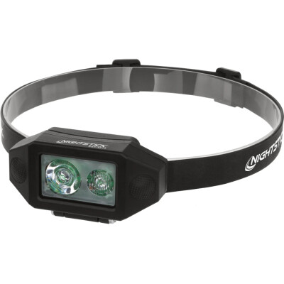 Nightstick Low-Profile Multi-Function Dual-Light Headlamp White LED 150 Lumen Adjustable Angle Polymer Black
