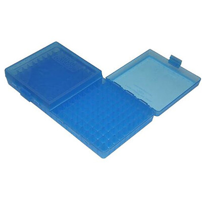 MTM Case-Gard P-200 Series Flip Top Handgun Ammo Box .45 ACP/.40 S&W and Similar Rounds Holds 200 Rounds Clear Blue