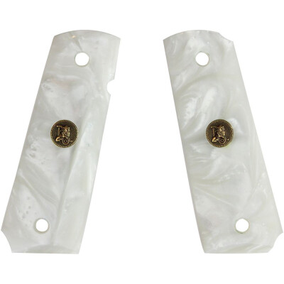 Pachmayr Custom Series White Pearl Grips Full Size 1911 Simulated Mother Of Pearl White