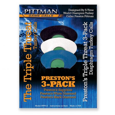 Pittman Game Calls Preston's Triple Threat Combo Pack Diaphragm Turkey Call