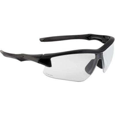 Acadia Shooter's Safety Glasses Clear Lens with Uvextreme and Anti-Fog Coating Black Polymer Frame Comfort Molded Temple
