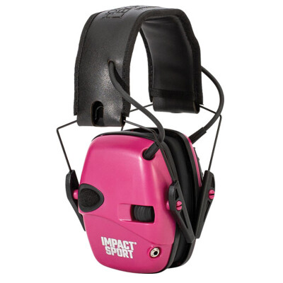 Howard Leight Impact Sport Youth Folding Electronic Earmuff Pink