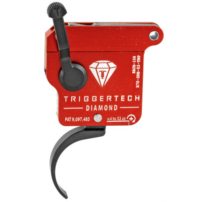 Trigger Tech Remington 700 Clone Actions Diamond Trigger Single Stage Pro Clean Curved 7075 Aluminum Anodized Housing Red