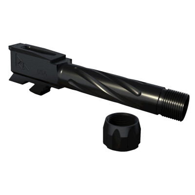 Rival Arms Barrel for Glock 43 Models 9mm Luger Fluted/Threaded 1/2x28 416R Stainless Steel PVD Coating Black Finish