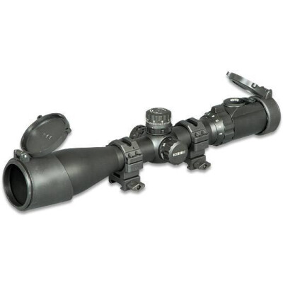 Leapers UTG Accushot 3-12x44 Rifle Scope w/ 36-Color Mil-Dot Reticle, Matte Black