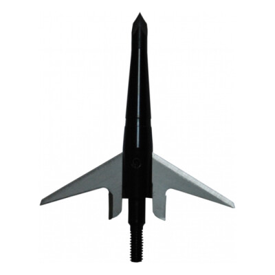 Swhacker Products Two Blade Mechanical Broadheads 100 Grain 2" Cutting Diameter High Carbon Steel Tip Stainless Steel Blades Anodized Aluminum Body Black 3 Pack SNJ-580-CLU5J