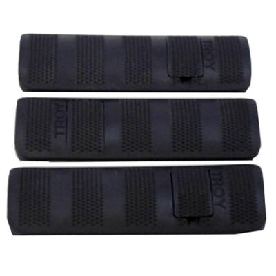 Troy Industries Battle Rail Covers 4.4" Black 3 Pack SCOV-BRC-34BT-00