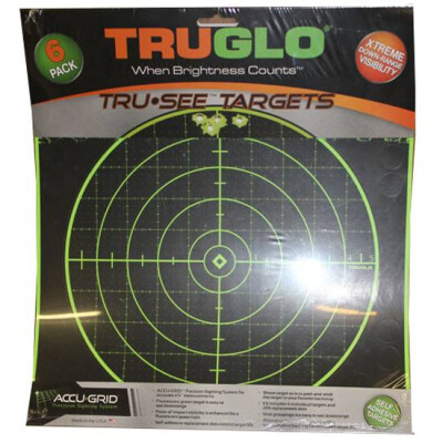 TRUGLO Tru-See Paper Targets 100 yards 12" x 12" Fluorescent Green 6 Pack TG10A6