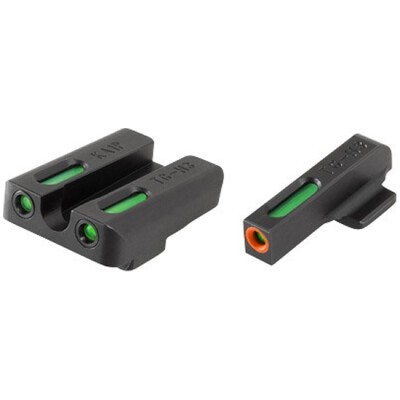 TRUGLO TFX Pro Kahr K/M/P/PM/T/TP Models Front and Rear Set Green TFO Night Sights Orange Ring Steel Black TG13KA1PC