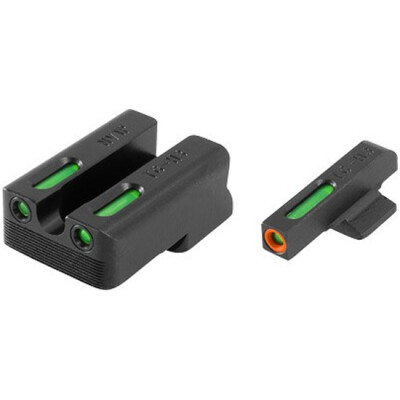 TRUGLO TFX Pro 1911 Novak LoMount cut .270/.450 Front and Rear Set Green TFO Night Sights Orange Ring Steel Black TG13NV2PC