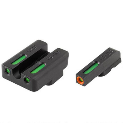TRUGLO TFX Pro 1911 Novak LoMount cut .270/.500 Front and Rear Set Green TFO Night Sights Orange Ring Steel Black TG13NV4PC
