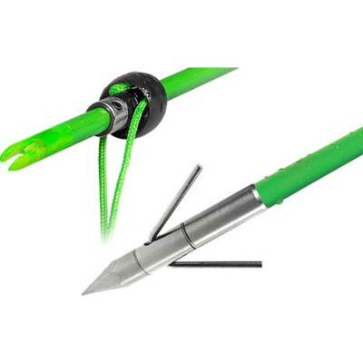 TruGlo Lunker Point Fishing Arrow with Slide and Stop Fiberglass Fluorescent Green Arrow Shaft