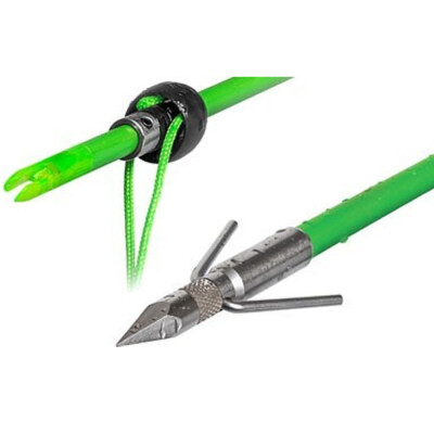 TruGlo Standard Point Fishing Arrow with Slide and Stop Fiberglass Fluorescent Green Arrow Shaft