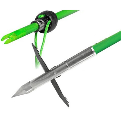 TruGlo Speed Shot with Carpedo Point Fishing Arrow with Slide and Stop Fiberglass Fluorescent Green Arrow Shaft