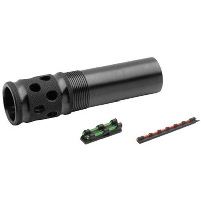 TRUGLO Winchoke, Accu-Choke 20 Gauge Gobble Stopper Extreme Extended Ported Turkey Choke Steel Blued with Gobble-Dot Dual Color Fiber Optic Sights Set TG178XC