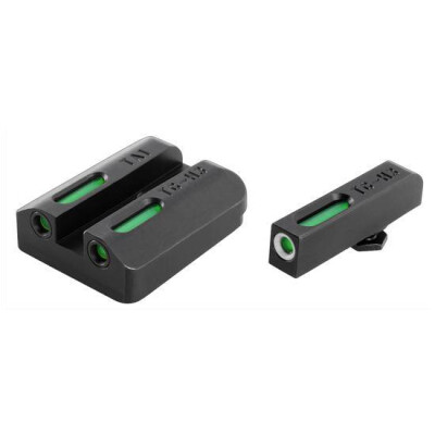 TRUGLO Tritium Pro Sig Sauer #8 Front/#8 Rear Night Sight Set Green Tritium 3-Dot Configuration Front White Focus Lock Ring Steel Black