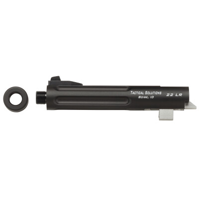 Tactical Solutions Trail-Lite 5.5" Threaded/Fluted Barrel .22 Long Rifle Browning Buckmark Series Pistol Frame Matte Black Finish
