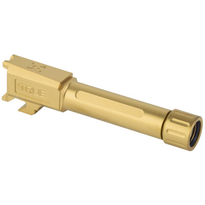 True Precision Springfield Armory Hellcat Threaded 1/2x28 Drop In Replacement Barrel 9mm Luger Gold Titanium Nitride Finish