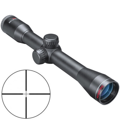 Tasco 4x32mm Rimfire Riflescope with Rings 1" Tube Truplex Reticle .25 MOA Per Click Fixed Parallax Matte Black