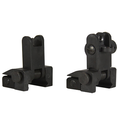 JE Machine Front and Rear Flip Up Gun Sights Polymer Black