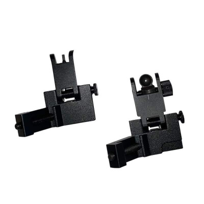 JE Machine Tech AR-15 45 Degree Offset Flip Up Gun Sights Picatinny Rail Compatible 7075 Aluminum Black