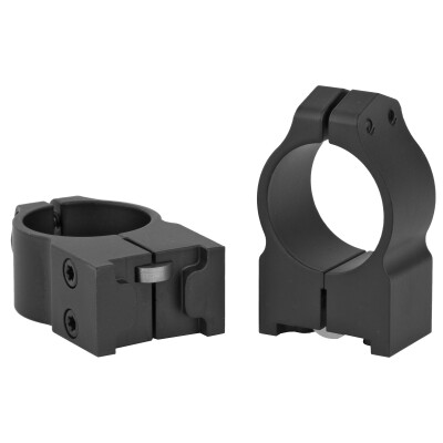 Warne 1R7M For Ruger M77/Hawkeye/Redhawk 1" Scope Rings Medium Height 2-Piece Black Finish