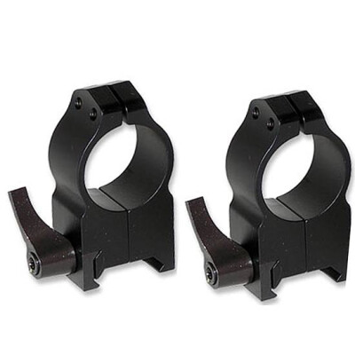 Warne Maxima Quick Detach Weaver/Picatinny Style Scope Ring 1" Tube Extra High Height Matte Black Finish 203LM