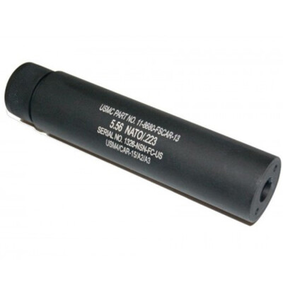 Guntec USA AR-15 5.5" Fake Suppressor 1/2x28 Threads Aluminum Black