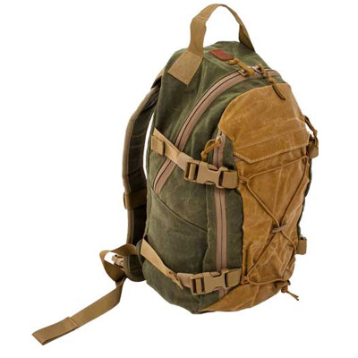 Grey Ghost Gear Throwback Backpack 15"x9"x6" Overall 850 Total Cubic Inches Waxed Canvas OD Green/Field Tan