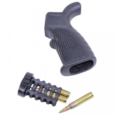 Guntec AR-15 T37 Rubber Overmold Textured Pistol Grip Black