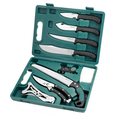 Outdoor Edge Game Pro Field Processing Kit Hunting Knife Set 420J2 Stainless Blades Rubberized TPR Handles Black