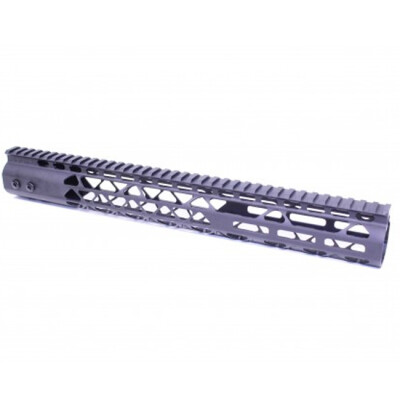 Guntec AR-15 15" Air Lite M-LOK Free Floating Handguard with Monolithic Top Rail Aluminum Anodized Black