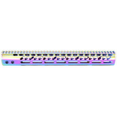 Guntec AR-15 15" Ultra Lightweight Thin M-LOK Free Float Handguard Rainbow