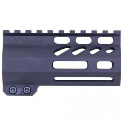 Guntec AR-15 4" Air-LOK Series M-LOK Compression Free Floating Handguard With Monolithic Top Rail Aluminum Anodized Black