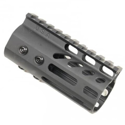 Guntec USA AR-15 4" Ultra Lightweight Thin Free Float Hand Guard Picatinny/M-LOK Aluminum Matte Black