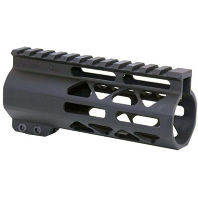 Guntec AR-15 5" Air Lite M-LOK Free Floating Handguard with Monolithic Top Rail Aluminum Anodized Black